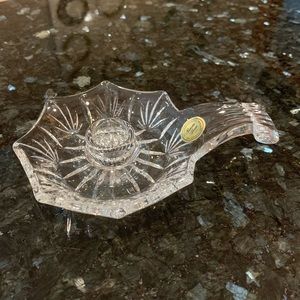 New! Princess House Highlights lead crystal chamberstick taper candle holder 852